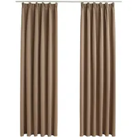 VidaXL Verdunkelungsvorhänge mit Haken 2 Stk. Taupe 140x175cm