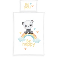 Herding babybest® 2685235063 - Regenbogen Panda, Flanell-Bettwäsche (Made in