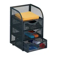 Relaxdays Schreibtisch Organizer, 4 Fächer, Mesh-Design, HxBxT: 21x12,5x13 cm,