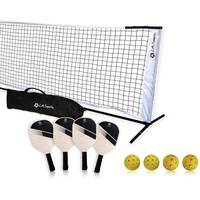 L.A. Sports Paddel-/Pickleball-Set mit Netz, 4 Schlägern -