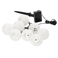 Gartenundmoebel.de Solar LED Lampion-Lichterkette, weiß