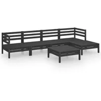 VidaXL 6-tlg. Garten-Lounge-Set Massivholz Kiefer Schwarz