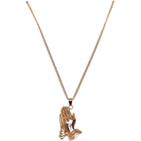 URBAN CLASSICS Pray Hands Necklace in Goldfarben, Größe one