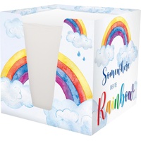 RNK RNK-Verlag Zettelbox Rainbow weiß inkl. ca. 900 Notizzettel