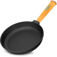 BRIZOLL Gusseisenpfanne 20cm Gußeisenpfanne 39mm hoch mit Holzgriff Pfanne