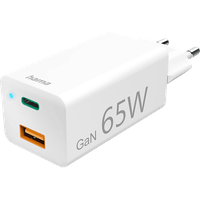 Hama Schnellladegerät, GaN, 1x USB-C PD, 1x USB-A QC,