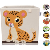 Lifeney Aufbewahrungsbox Tiger Motiv I Spielzeugbox mit Tiermotiv passend