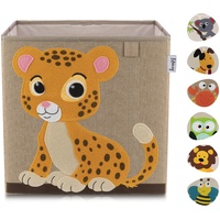 Lifeney Aufbewahrungsbox Tiger Motiv I Spielzeugbox mit Tiermotiv passend