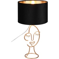 Trio Tischleuchte Mary mit Gesicht-Design, schwarz/gold