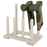 Esschert Design Stiefelhalter, Schuhablage aus Holz in weiß, ca.