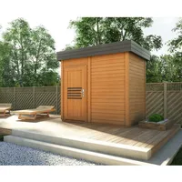 FinnTherm Gartensauna Prymula 2 Sitzbänke Wandstärke 40 mm