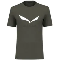 Salewa Solidlogo Dri-release Kurzarm-t-shirt - Dark Olive Melange -