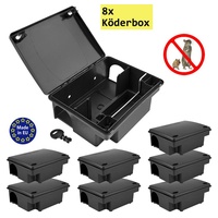 Petigi 8 x Köderstation Kompaktbox Köderbox Mäusebox Rattenbox Falle