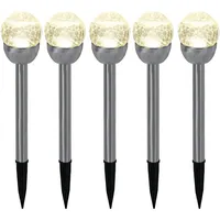 ETC Shop Außenleuchte Edelstahl 6x24,5 cm 5er Set silber