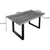 Möbelliebling Esstisch Baumkante massiv Akazie stone 180 x 90