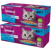 Whiskas 1+ Fisch Auswahl in Gelee 80 x 85g