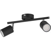 Ledscom.de Deckenstrahler WAIKA, zweiflammig, schwarz, matt, inkl. GU10 LED