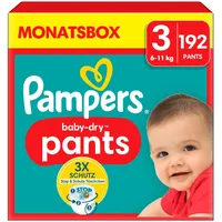 Pampers Windeln Pants Größe 3 (6-11kg) Baby-Dry 192 Stück