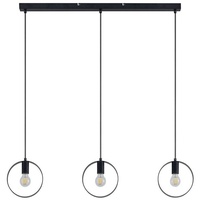 LINDBY Shaima Pendelleuchte schwarz, drei Ringe
