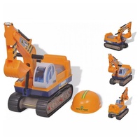 VidaXL Kinderbagger Bagger Sitzbagger Sandbagger Spielzeug Rutschauto Helm