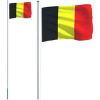 VidaXL Belgische Flagge mit Mast 6,23 m Aluminium