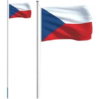 VidaXL Tschechische Flagge mit Mast 6,23 m Aluminium