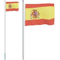 VidaXL Flagge Spaniens mit Mast 6,23 m Aluminium