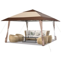 Costway 4x4m Faltpavillon, Pop Up Pavillon mit Rollen,
