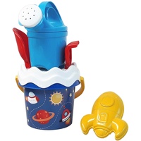 Simba 107114607 - Space Baby-Eimergarnitur, (Eimer 11cm), 6-teilig, Sandspielzeug