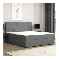 Möbel punkt Boxspringbett Malibu mit Bettkasten 180x200cm Webstoff Anthrazit