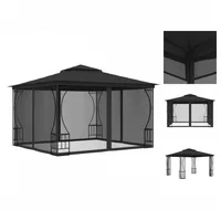 VidaXL Pavillon mit Netz 300x300x265 cm Anthrazit
