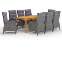 VidaXL Garten-Essgruppe 9-tlg. Grau
