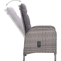 VidaXL 3-tlg. Garten-Essgruppe Poly Rattan und Glas Grau