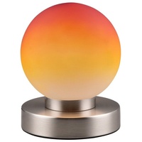 Trio Reality Leuchten Tischlampe PRESTON, Nickelfarben matt - Orange