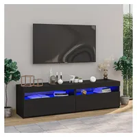 VidaXL TV-Schränke 2 Stk. mit LED-Leuchten Schwarz 75x35x40 cm