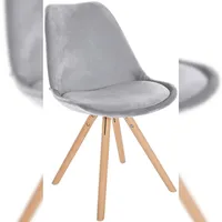CLP Esszimmerstuhl Sofia Samt hellgrau