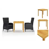 VidaXL Garten-Essgruppe 3-tlg. Schwarz