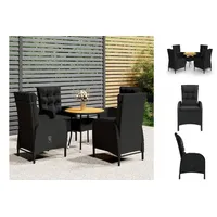 VidaXL Garten-Bistro-Set 5-tlg. Schwarz