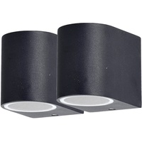 ETC Shop 2er Set Außen Wand Lampen Alu Down