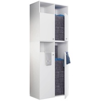 VCM Wäscheschrank »Klidas«, Weiß, Kunststoff, 80.1x184x39 cm, Waschküche, Wäscheschrank