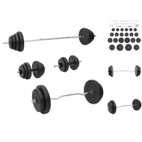 VidaXL Hantel-Set Langhantel und Kurzhantel mit Gewichten 120 kg