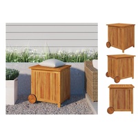 VidaXL Gartentruhe mit Rollen 60x50x58 cm Massivholz Akazie