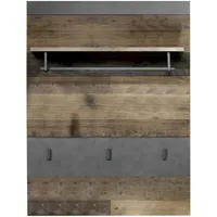 VCM Irwin Wandgarderobe 1 Ablage, 1 Garderobenstange und 3