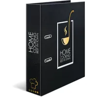 Herma Rezeptordner Home Cooking DIN A4 70 mm Schwarz/Gold