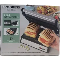 Progress 2in1-KONTAKTGRILL 1000W Toaster Tischgrill Barbecue-Grill Sandwichmaker