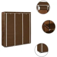 VidaXL Kleiderschrank mit Fächern und Stangen Braun 150x45x175cm Stoff