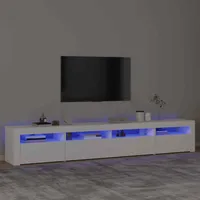 VidaXL TV-Schrank mit LED-Leuchten Weiß 240x35x40 cm