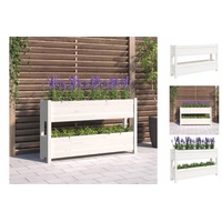 VidaXL Pflanzkübel 112 x 25 x 66 cm Weiß