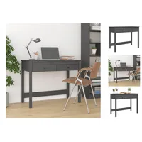 VidaXL Schreibtisch mit Schubladen Grau 100x50x78 cm Massivholz Kiefer
