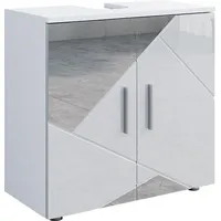 Vicco Waschbeckenunterschrank Irma Weiß Hochglanz mit Einsätzen 60 x